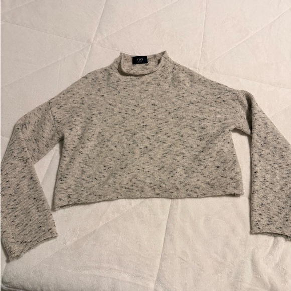 Vici Cream and Brown Textured Sweater - Picture 8 of 9